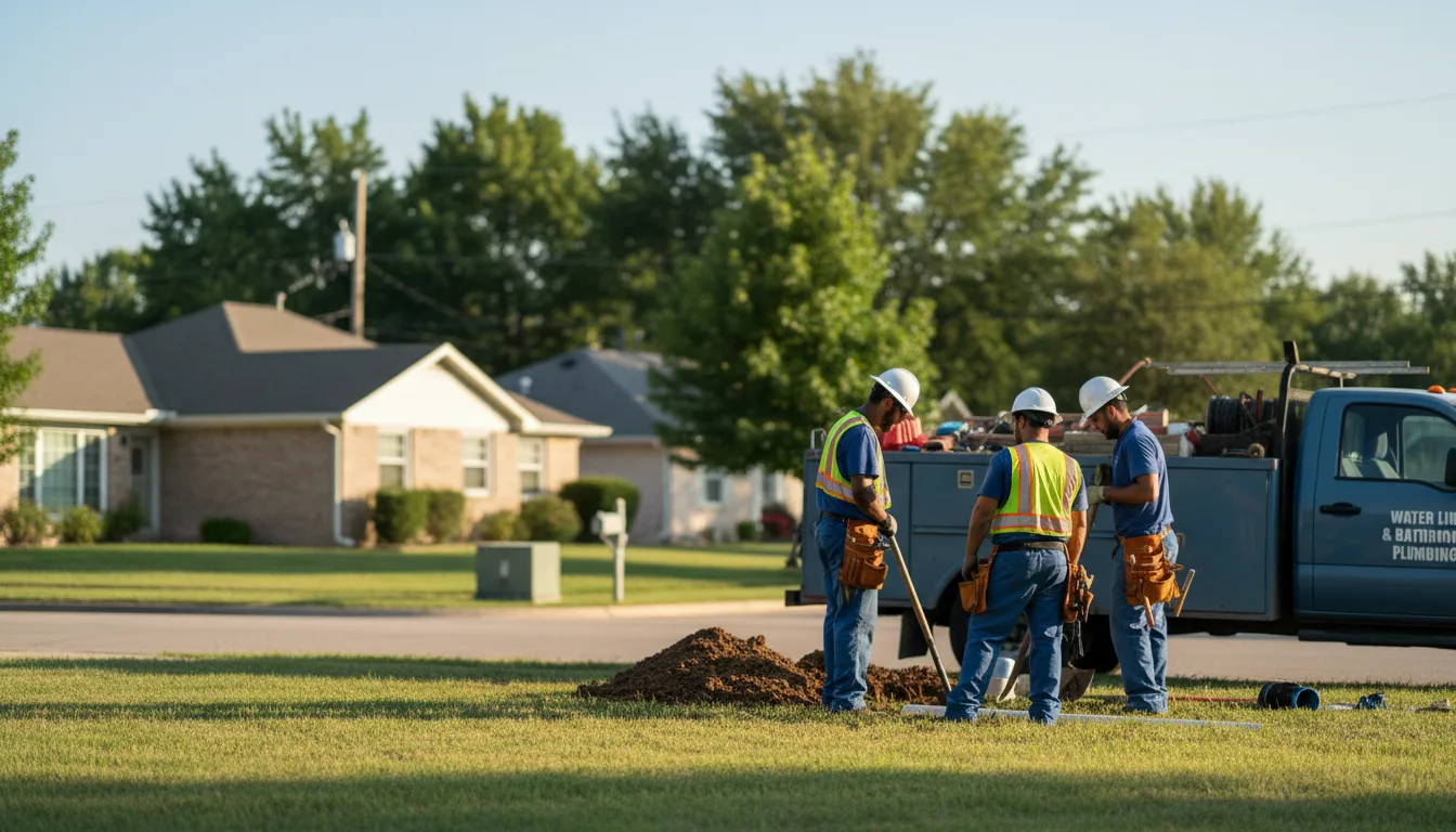 Residential water line and bathroom plumbing service in Pleasant Hill, OH